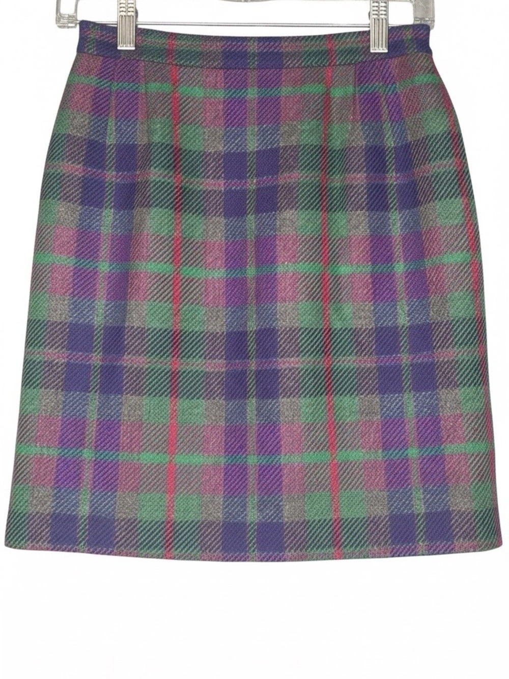 Valentino Boutique Plaid Wool Mini Skirt Size 6